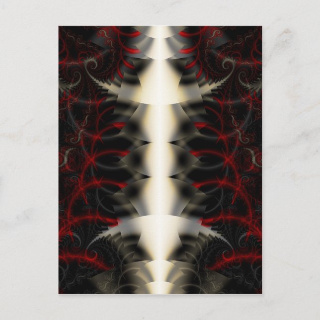 Spinal Paisley Gothic Fractal Signed Mini Skriv ut Vykort (Framsida)