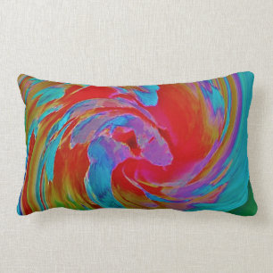Spinart! Fluorescing blommigt Lumbarkudde