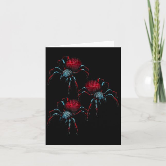 Spindel Fobi Spindel 3d Kvinna Kvinnor Man Barn Fl Kort (Framsida)