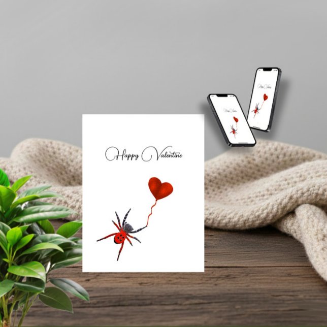 Spindel med ballong julkort (Skapare uppladdad)