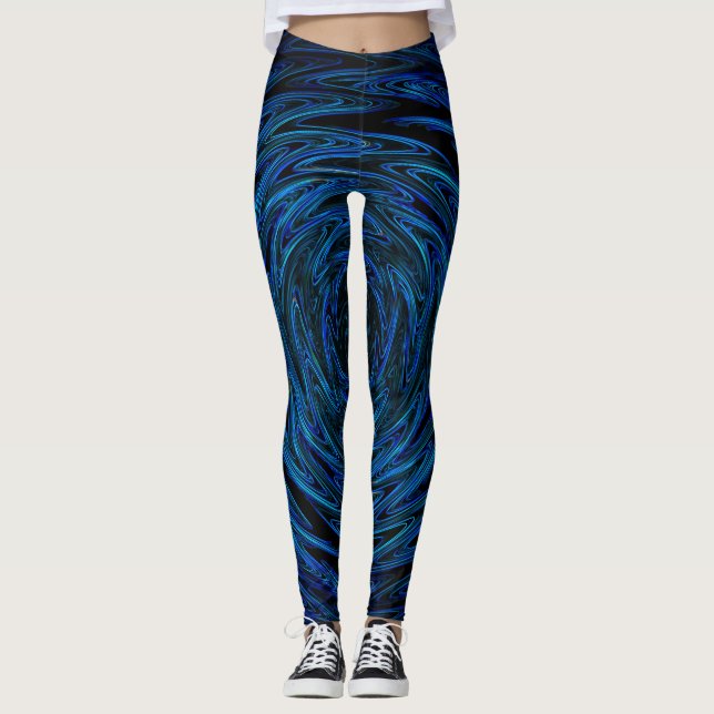Spindelblått vågar leggings (Framsida)