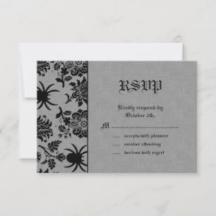 Spindeldamask på grått linne RSVP OSA Kort