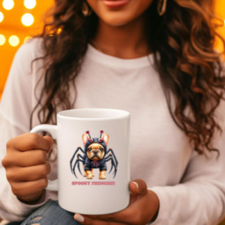 Spindeldräkt Frenchie Valp Halloween Kaffemugg