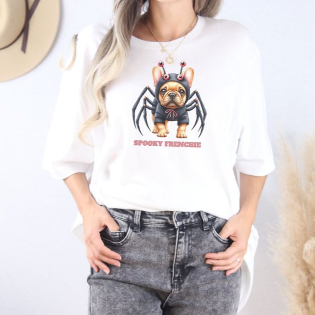 Spindeldräkt Frenchie Valp Halloween  T Shirt (Skapare uppladdad)