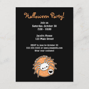 Spindelhalloween festinbjudningar inbjudningar