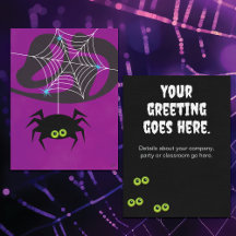 Spindelkort eller inbjudan för Cute Halloween