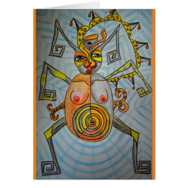 Spindelkvinna Hälsningskort (Framsidan)