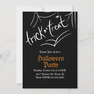 Spindeln Gott eller Bus Halloween Födelsedagsfiran Inbjudningar