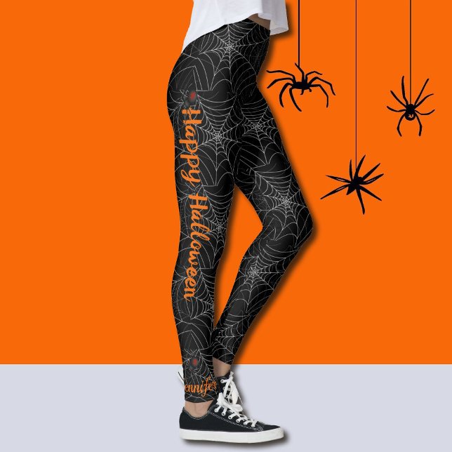 Spindelnät 3 Spiders Personalize Halloween Legging (Skapare uppladdad)