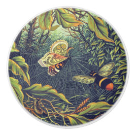 Spindelnät av fjärilar är vintage trädgårdskonst knopp