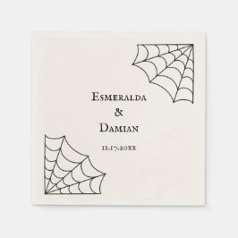 Spindelnät Black and White Gothic Bröllop Pappersservett