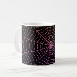 Spindelnät Black lila orange Halloween mönster Kaffemugg