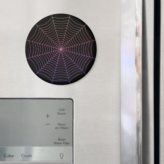 Spindelnät Black lila orange Halloween mönster Magnet (In Situ (Fridge))