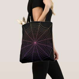 Spindelnät Black lila orange Halloween mönster Tygkasse