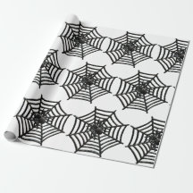 SPINDELNÄT BLACK OCH WHITE HALLOWEEN GIFT WRAP