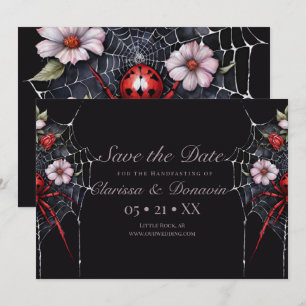 Spindelnät för Gothic Red & Black-Blommigt - handt Spara Datumet
