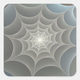Spindelnät Fractal Fyrkantigt Klistermärke