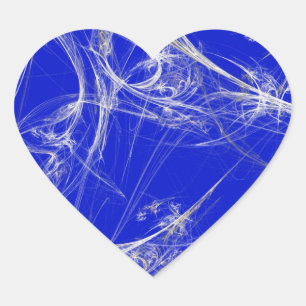 Spindelnät Fractal Heart-förnimmelse i bakgrunden Hjärtformat Klistermärke