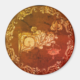 spindelnät från art nouveau, marmorerat brunt magnet
