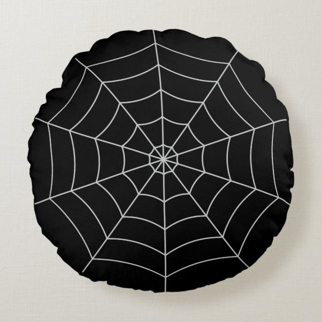 Spindelnät Gothic Halloween Rund Kudde (Framsidan)