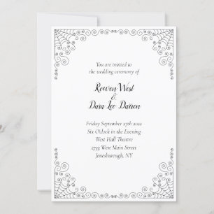 Spindelnät Gothic Wedding bjudande Inbjudningar