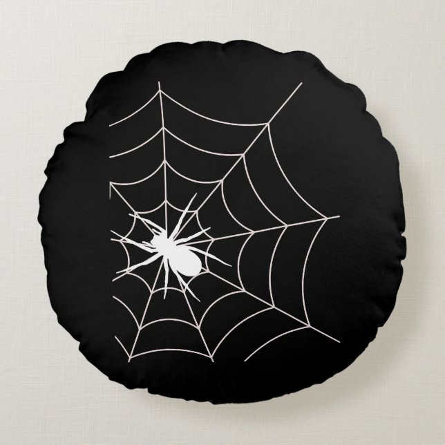 Spindelnät Gravid annons Halloween Rund Kudde (Framsidan)
