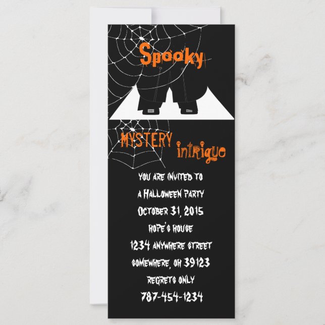 Spindelnät Halloween-festlig inbjudan (Framsida)