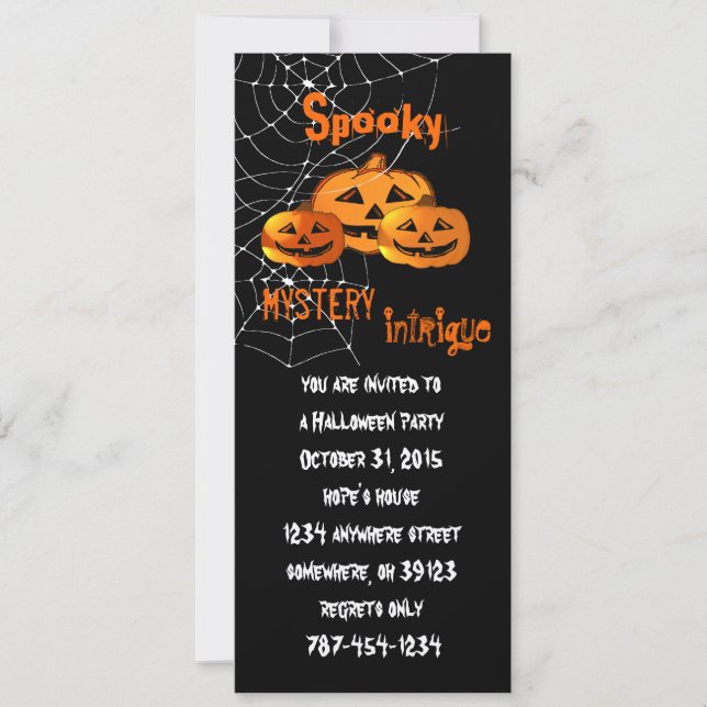 Spindelnät Halloween-festlig inbjudan (Framsida)