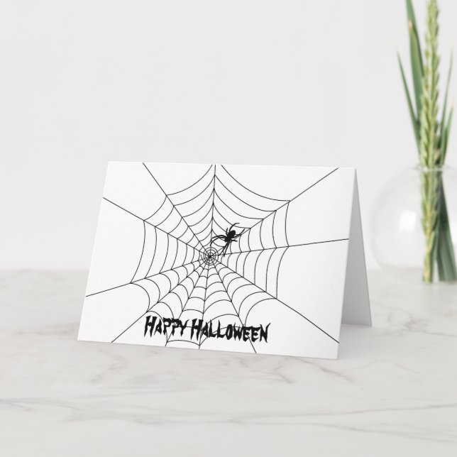 Spindelnät Halloween-gratulationskort - tomt Kort (Framsida)