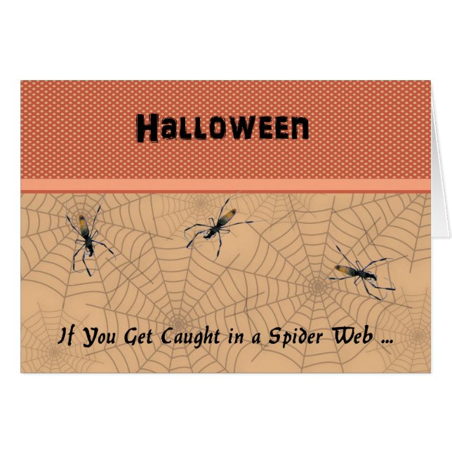 Spindelnät Halloween-kort Hälsningskort (Framsidan Horizontal)