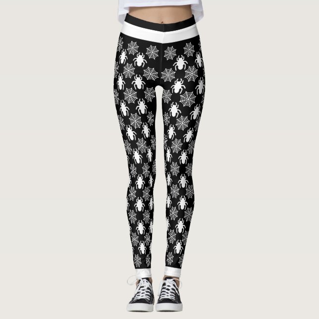 Spindelnät Halloween Leggings (Framsida)
