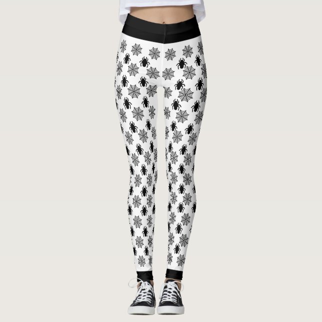 Spindelnät Halloween Leggings (Framsida)