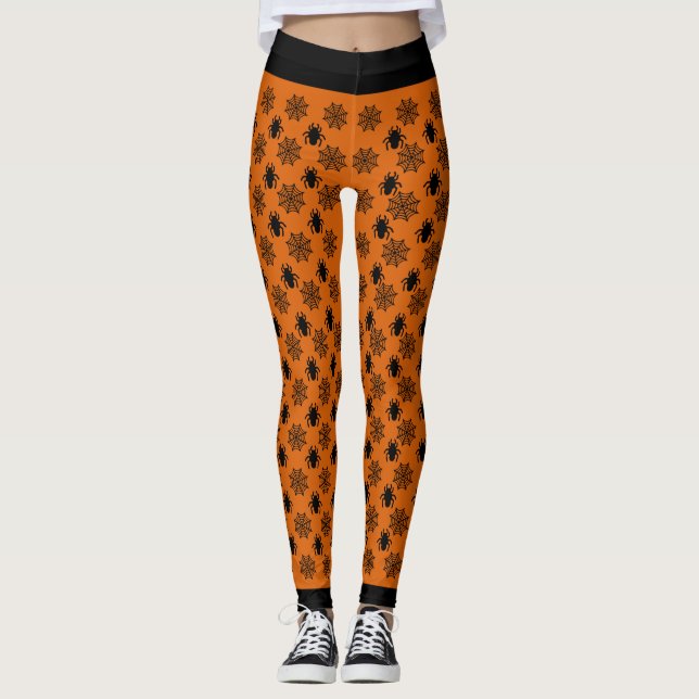 Spindelnät Halloween Leggings (Framsida)