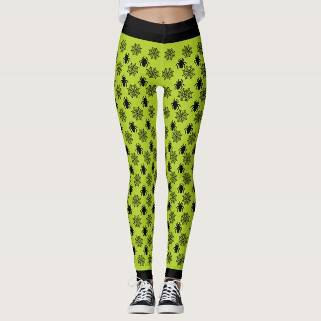 Spindelnät Halloween Leggings (Framsida)