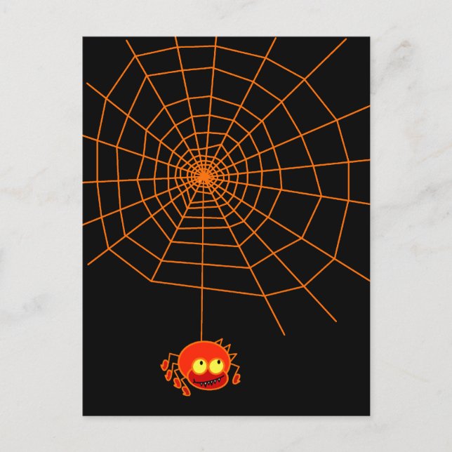 Spindelnät Halloween-vykort Vykort (Framsida)