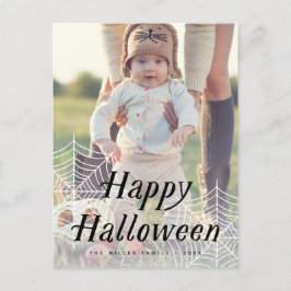 Spindelnät Happy halloween-fotokort Meddelande Vykort