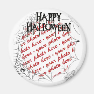 Spindelnät i hörnet Halloween fotoram Magnet