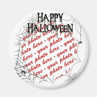 Spindelnät i hörnet Halloween fotoram Magnet