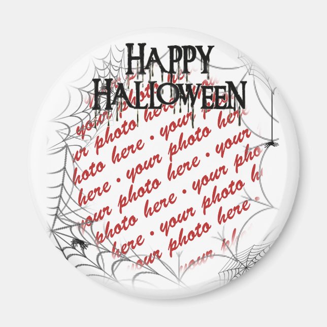 Spindelnät i hörnet Halloween fotoram Magnet (Framsidan)