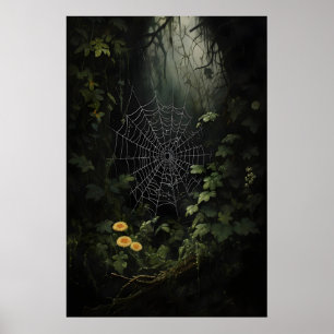 Spindelnät I Mörka Skogar Väggutskrift, Spindelnät Poster