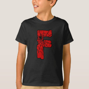 Spindelnät Initial Brev F Halloween Cosplay Idea T Shirt