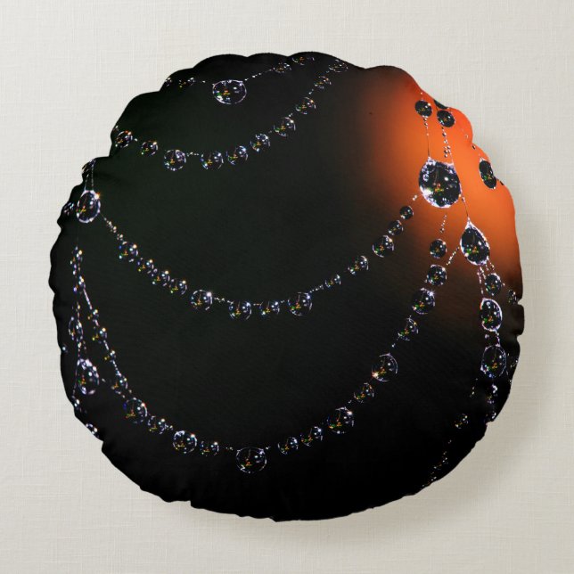 Spindelnät juveler runt dekorativ kudde (Framsidan)