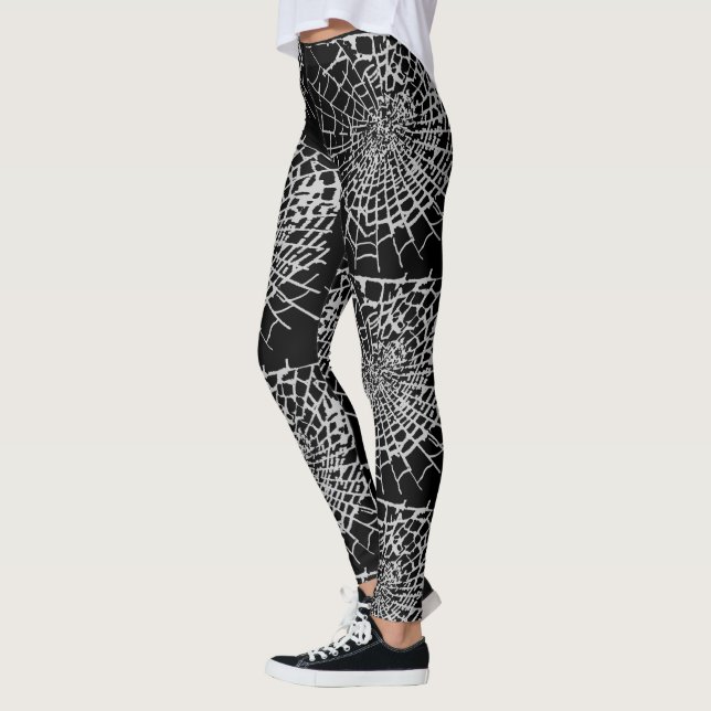 Spindelnät Leggings - Gothic Halloween Cobweb (Vänster)