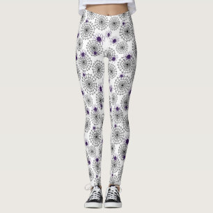 Spindelnät & Lila Spiders Halloween White Mönster Leggings