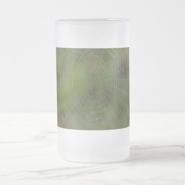Spindelnät med droppar, glasöl Mugg (Center)