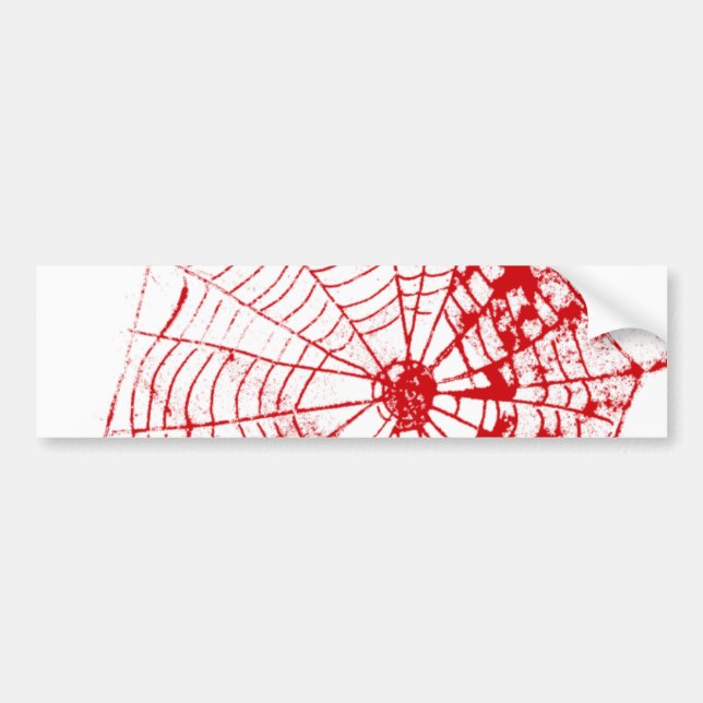 Spindelnät MUSEUMZazzle den röda webben Bildekal (Framsidan)