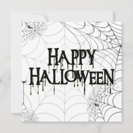 Spindelnät och Happy halloween Creepy Text Inbjudningar