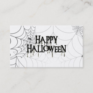 Spindelnät och Happy halloween Creepy Text Visitkort