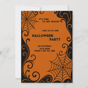 Spindelnät Ornament Orange Black gothic halloween