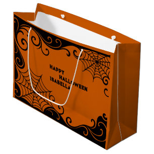 Spindelnät Ornament Orange Black Halloween